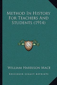 portada method in history for teachers and students (1914)