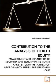 portada contribution to the analysis of health equity (en Inglés)
