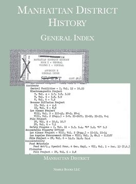 portada Manhattan District History: General Index