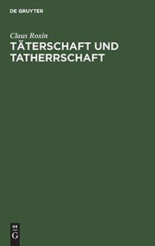 portada Täterschaft und Tatherrschaft. (in German)