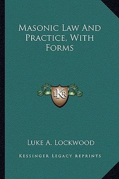 portada masonic law and practice, with forms