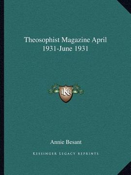 portada theosophist magazine april 1931-june 1931 (en Inglés)