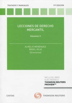portada Lecciones de Derecho Mercantil Volumen ii (Papel + E-Book) (Tratados y Manuales de Derecho)