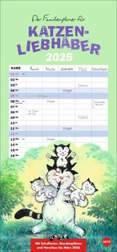 portada Jacob Familienplaner für Katzenliebhaber 2025: Terminkalender für Katzenliebhaber. Praktischer Familienkalender mit 5 Spalten. Liebvoll Illustrierter Wandplaner für Familien.