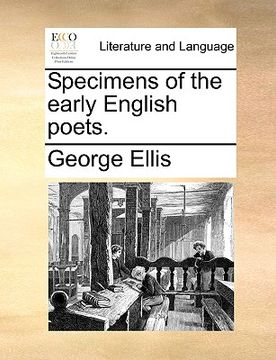 portada specimens of the early english poets. (en Inglés)