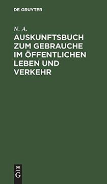portada Auskunftsbuch zum Gebrauche im ã Ffentlichen Leben und Verkehr (in German)