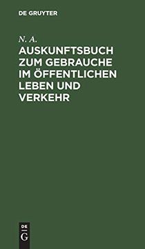 portada Auskunftsbuch zum Gebrauche im ã Ffentlichen Leben und Verkehr (en Alemán)