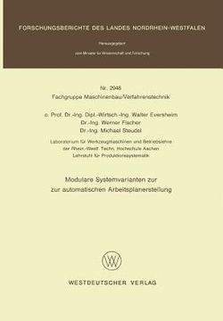 portada Modulare Systemvarianten Zur Automatischen Arbeitsplanerstellung (en Alemán)
