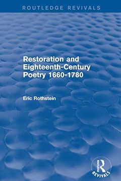 portada Restoration and Eighteenth-Century Poetry 1660-1780 (Routledge Revivals) (en Inglés)