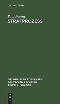 portada Strafprozes (Grundriß des Gesamten Deutschen Rechts in Einzelausgaben) (en Alemán)