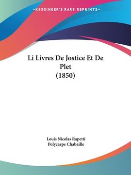 portada Li Livres De Jostice Et De Plet (1850) (in French)