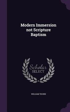 portada Modern Immersion not Scripture Baptism (in English)