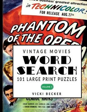 portada Vintage Movie Word Search: 101 Large Print Word Search Puzzles (en Inglés)