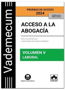 portada Vademecum Acceso a la Abogacia. Volumen v. Laboral 2024