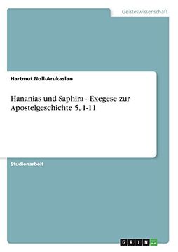 portada Hananias und Saphira - Exegese zur Apostelgeschichte 5, 1-11