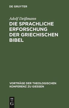 portada Die Sprachliche Erforschung der Griechischen Bibel (en Alemán)