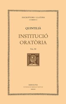 portada Institucio Oratoria vol xi (en Catalá)