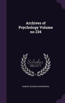 portada Archives of Psychology Volume no 234 (en Inglés)