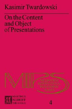 portada on the content and object of presentations: a psychological investigation (in English)