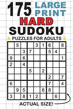 portada 175 Large Print Hard Sudoku Puzzles for Adults: Only one Puzzle per Page! (Pocket 6"X9" Size) (en Inglés)