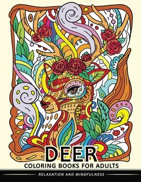 portada Deer Coloring Books for Adults: Stress-relief Coloring Book For Grown-ups (Animal Coloring Book)