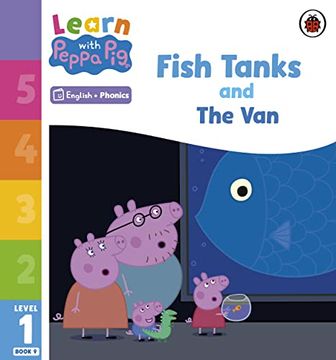 portada Learn With Peppa Phonics Level 1 Book 9 - Fish Tanks and the van (Phonics Reader) (en Inglés)
