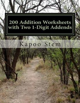 portada 200 Addition Worksheets with Two 1-Digit Addends: Math Practice Workbook (en Inglés)