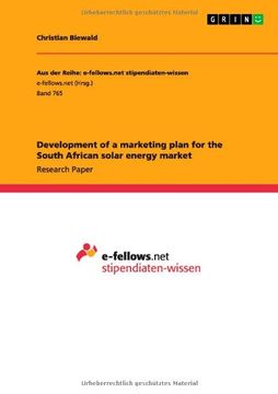 portada Development of a Marketing Plan for the South African Solar Energy Market (en Inglés)