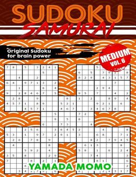 portada Sudoku Samurai Medium: Original Sudoku For Brain Power Vol. 6: Include 500 Puzzles Sudoku Samurai Medium Level