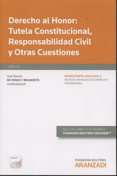 portada Derecho al Honor: Tutela Constitucional, Responsabilidad Civil y Otras Cuestiones (Papel + E-Book) (Monografía - Revista Derecho Patrimonial)
