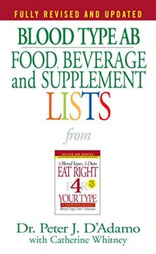 portada Blood Type ab Food, Beverage and Supplement Lists (Eat Right 4 Your Type) 