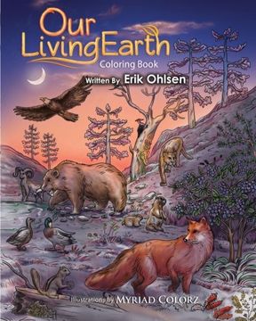 portada Our Living Earth Coloring Book: Coloring pages of Nature, Wild Animals, Biology, Ecology, Mandala's (en Inglés)