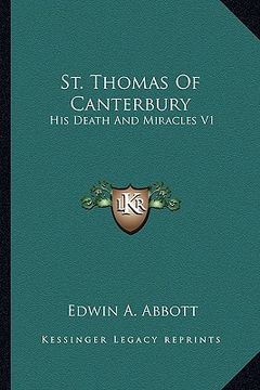 portada st. thomas of canterbury: his death and miracles v1 (en Inglés)