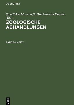portada Zoologische Abhandlungen. Band 34, Heft 1 (in German)