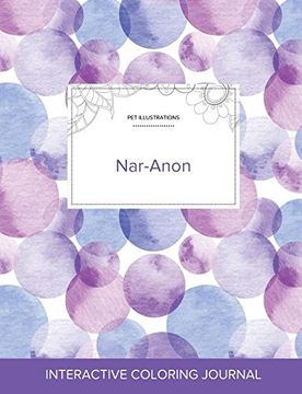 portada Adult Coloring Journal: Nar-Anon (Pet Illustrations, Purple Bubbles)