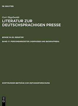 portada Literatur zur Deutschsprachigen Presse: Vol. 17: Personenregister (en Alemán)
