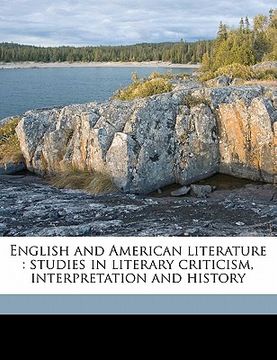 portada english and american literature: studies in literary criticism, interpretation and history volume 7 (en Inglés)