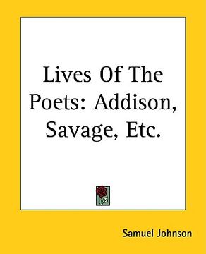 portada lives of the poets: addison, savage, etc. (in English)