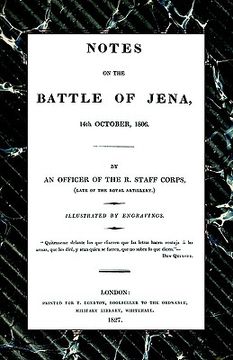portada notes on the battle of jena 14th october 1806 (en Inglés)
