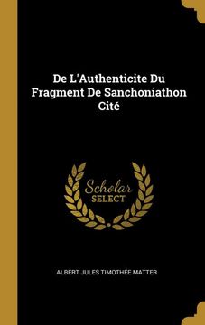 portada De L'authenticite du Fragment de Sanchoniathon Cité 