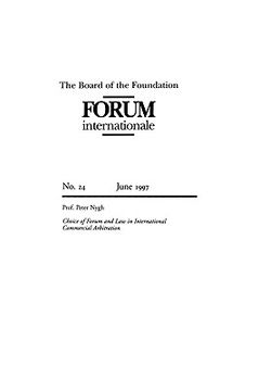 portada forum internationale: choice of forum and laws in intl commercial (en Inglés)
