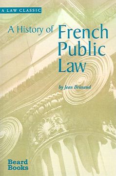 portada a history of french public law (en Inglés)