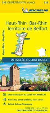 portada Carte Bas-Rhin, Haut-Rhin, Territoire de Belfort Michelin