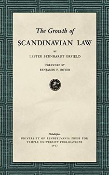 portada The Growth of Scandinavian law (1953) (en Inglés)