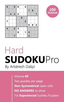 portada Hard Sudoku Pro: Book for Experienced Puzzlers (200 puzzles) Vol. 40 (en Inglés)