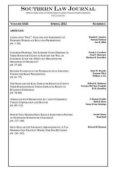 portada southern law journal, spring 2012 (en Inglés)