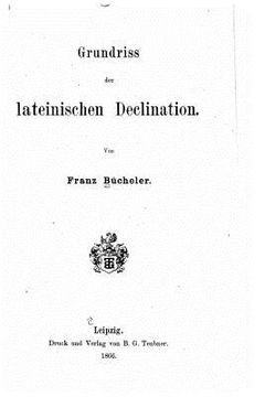 portada Grundriss der lateinischen Declination (en Alemán)