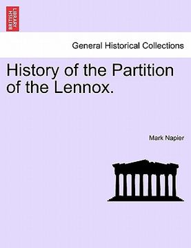 portada history of the partition of the lennox. (en Inglés)