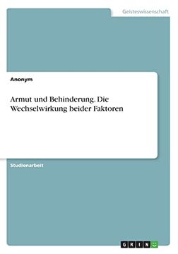 portada Armut und Behinderung die Wechselwirkung Beider Faktoren (en Alemán)