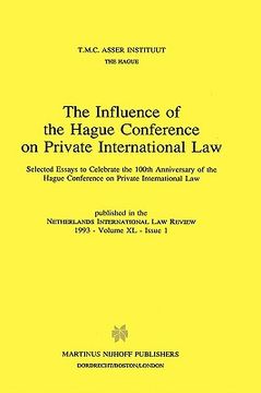portada the influence of the hague conference on private international law (in English)